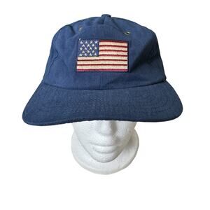 Vintage Limited Edition Ltd American Flag Hat Adjustable One Size Blue 1993 USA